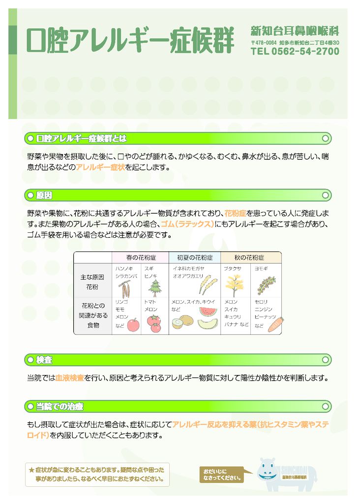 口腔アレルギー症候群