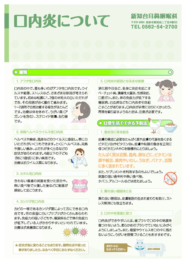 口内炎について